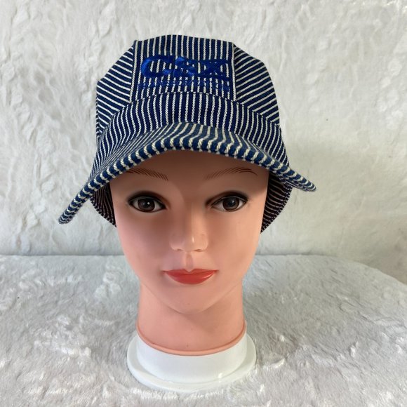 Vintage CSX Railroad Conductor Snapback Joe’s Hats Blue Striped Adjustable - Picture 2 of 8